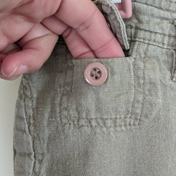 AB Studio Casual Beige Shorts Linen Blend Lightweight Side Pockets, Women's Sz 8 - Picture 4 of 8